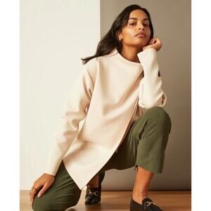 aday Women's Sand Asymmetric Like A Boss Pullover Tunic Top Size Small